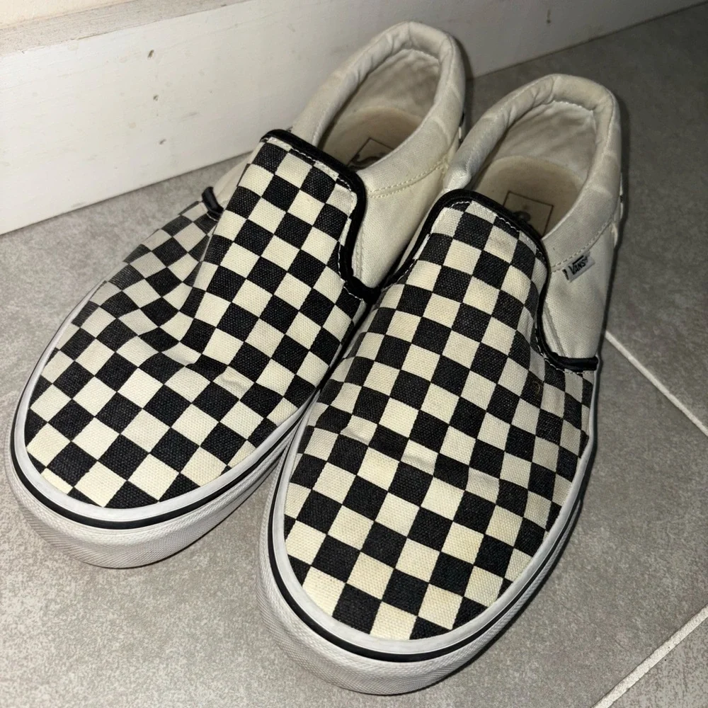Vans Black and White Checkerboard Slip-Ons - Picture 4 of 4
